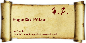 Hegedűs Péter névjegykártya