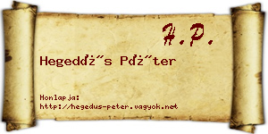 Hegedűs Péter névjegykártya