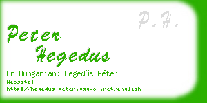peter hegedus business card