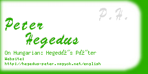 peter hegedus business card